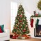 Pre Lit Artificial Spruce Christmas Tree - Easy Assembly & Foldable Base